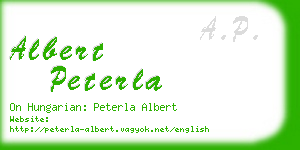 albert peterla business card